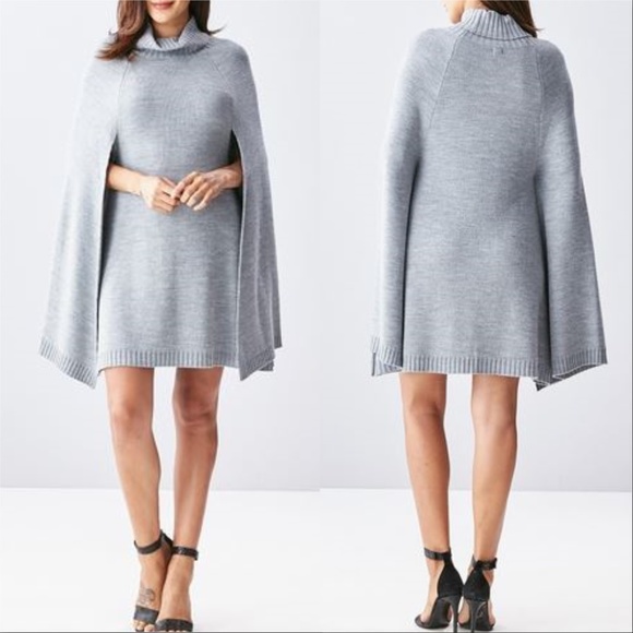 Chic Cape Sweater Dress - Picture 2 of 4